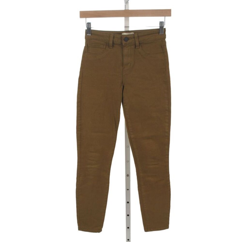 L'Agence Womens Skinny Jeans Brown Cotton Button Inseam 25 Size 24